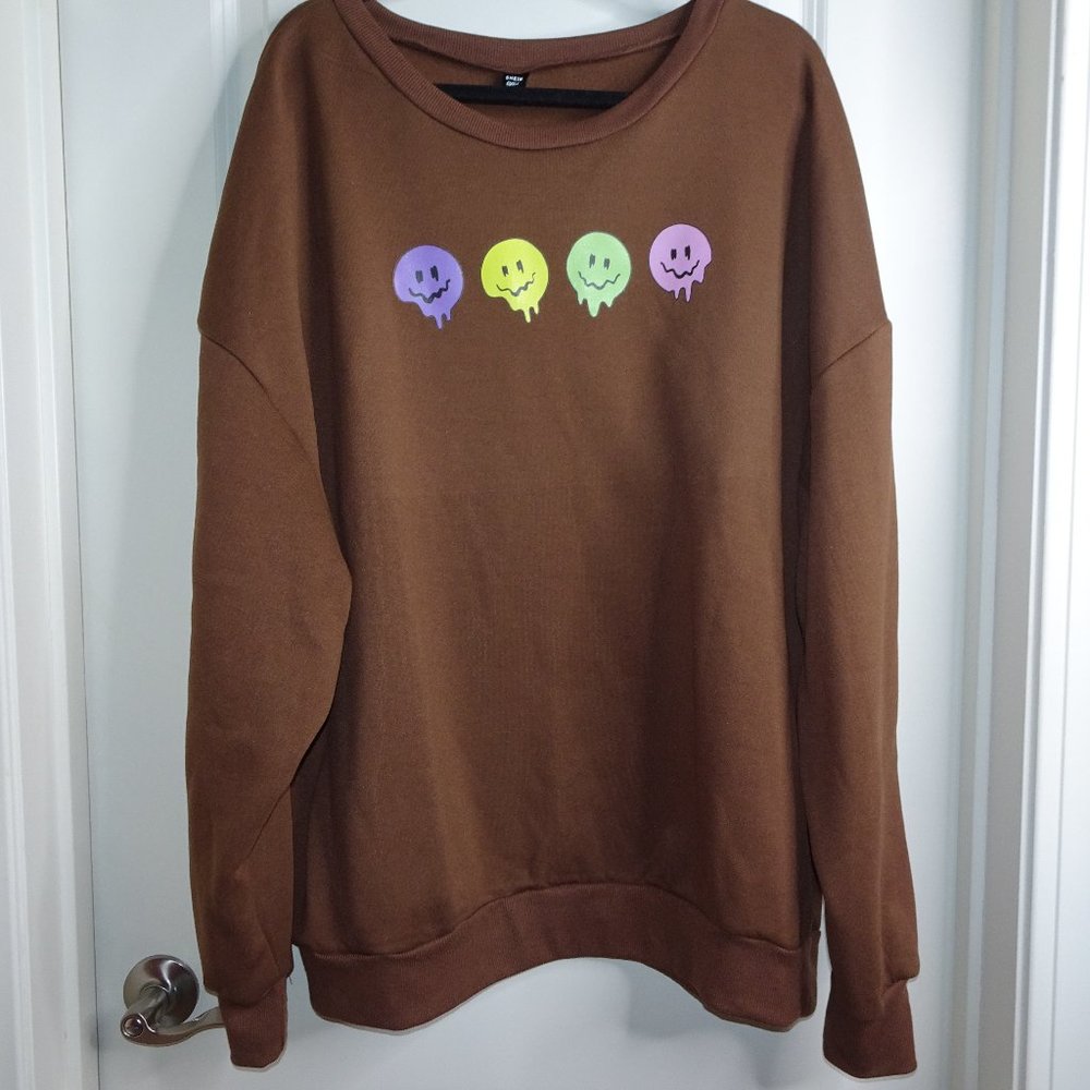 Colorful Smiley Face Crewneck Sweatshirt